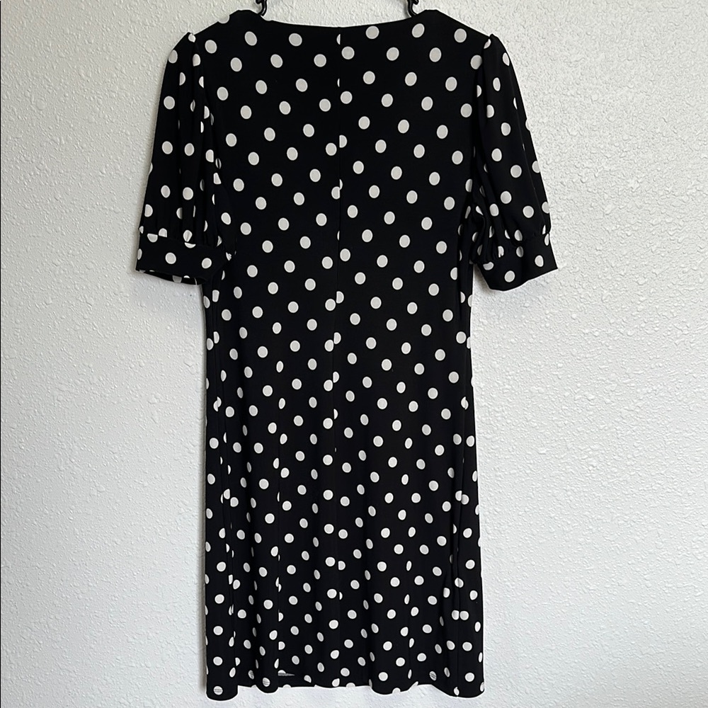 Tommy Hilfiger Polka Dot Black Shift Dress Size 6 - Picture 7 of 10